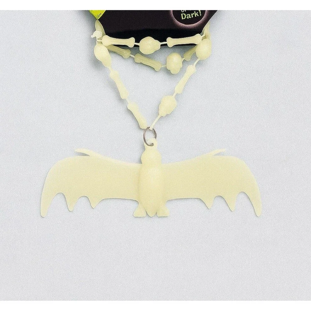 Glow in the Dark Necklace Bat Skull Bones Party Favor Science 31